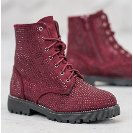 Sweet Shoes Bottines en daim bordeaux rouge 4