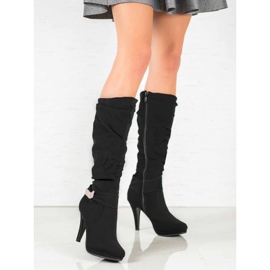 Ch. Creation Bottes à talons hauts le noir 2
