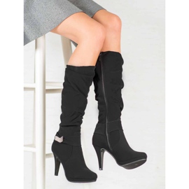 Ch. Creation Bottes à talons hauts le noir 3