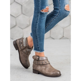Forever Folie Bottes Avec Strass brun 1