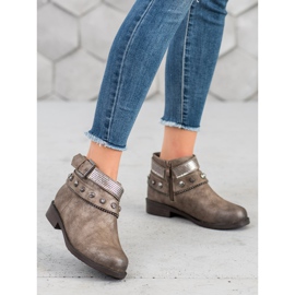 Forever Folie Bottes Avec Strass brun 2