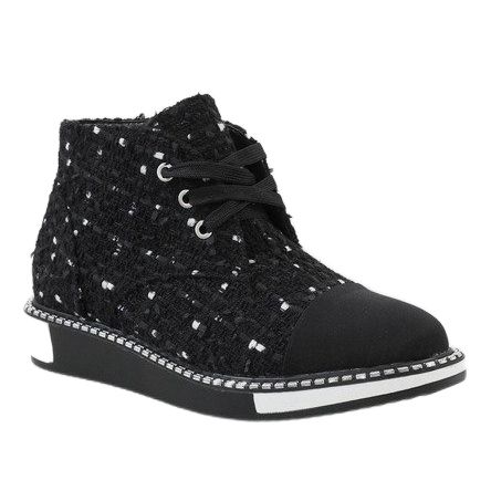 Bottines noires à lacets TS01P le noir 1