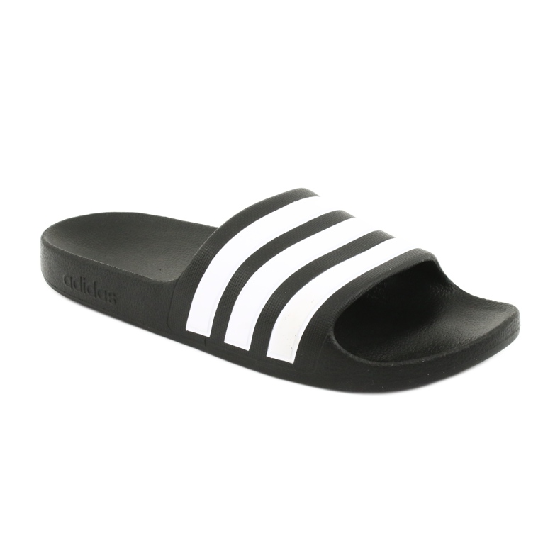 Chaussons Adidas Adilette Aqua K Jr F35556 blanche le noir 1