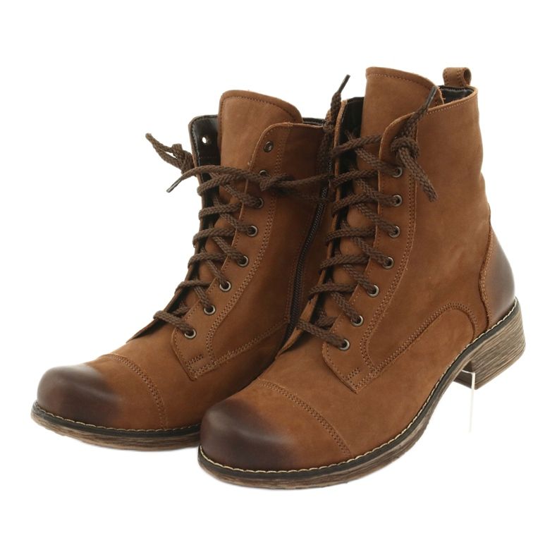 Angello Bottes en cuir pour femmes pour un curseur 2065 marron brun 4