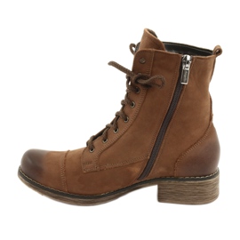 Angello Bottes en cuir pour femmes pour un curseur 2065 marron brun 3