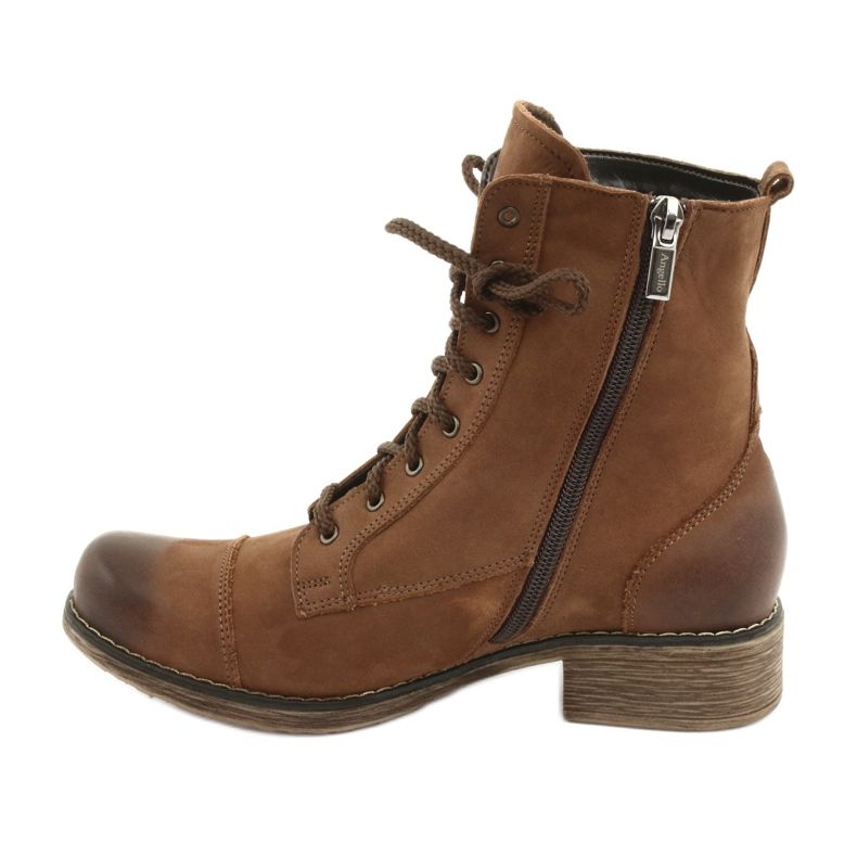 Angello Bottes en cuir pour femmes pour un curseur 2065 marron brun 3