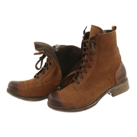 Angello Bottes en cuir pour femmes pour un curseur 2065 marron brun 7