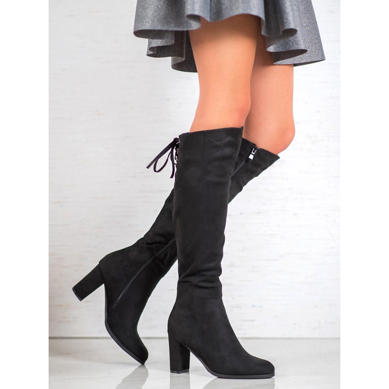 Bottines en daim VINCEZA le noir 1