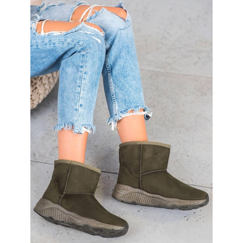SHELOVET Bottes de neige sur la plate-forme vert 1