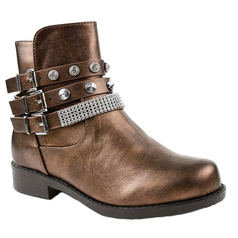 Bottes marron, richement décorées LL179 brun 1 Bottes marron, richement décorées LL179 brun 1