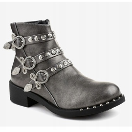 Bottines plates grises à clous HQ2020 1