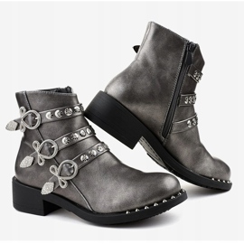 Bottines plates grises à clous HQ2020 4