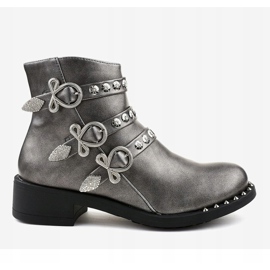 Bottines plates grises à clous HQ2020 2