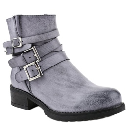 Boots femme bleu marine à boucles 548-PA 1