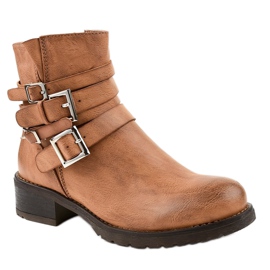 Boots femme marron à boucles 548-PA brun 1 Boots femme marron à boucles 548-PA brun 1