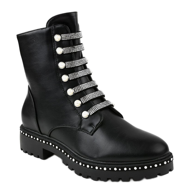 Bottines plates noires pour femmes A-537 1