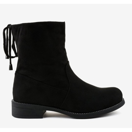 Bottines plates en daim noir 7378-PA le noir 2