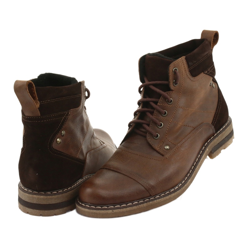 Bottines chaudes nouées Moskała BR-4 brun 4