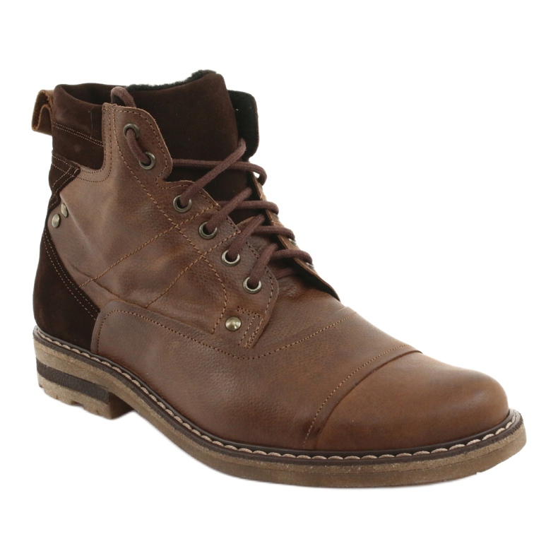 Bottines chaudes nouées Moskała BR-4 brun 1
