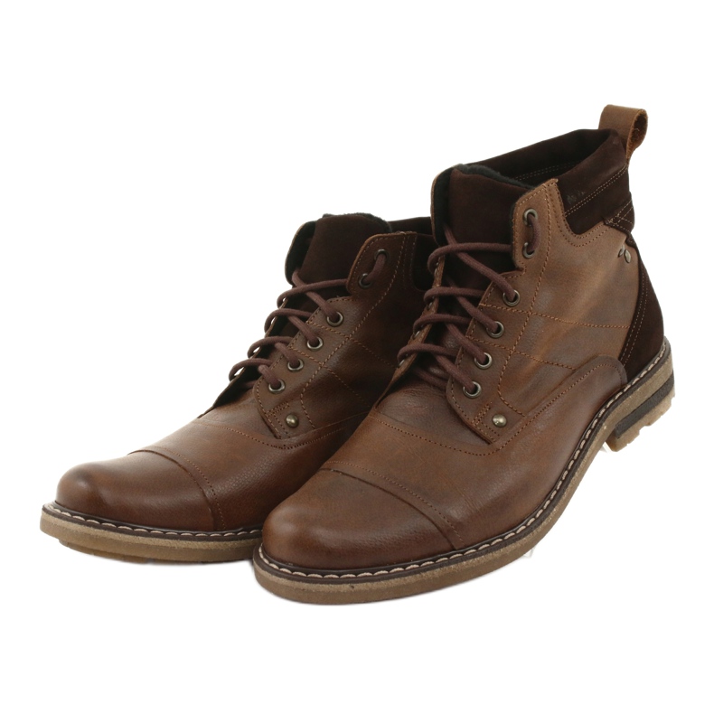 Bottines chaudes nouées Moskała BR-4 brun 3