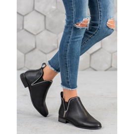 Cm Paris Bottines Chelsea avec fermeture éclair décorative noir 1