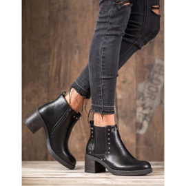 Top Shoes Bottes à clous le noir 5