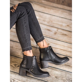 Top Shoes Bottes à clous le noir 4