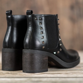 Top Shoes Bottes à clous le noir 2