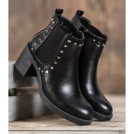 Top Shoes Bottes à clous le noir 3