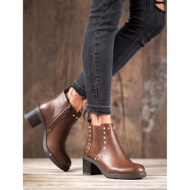 Top Shoes Bottes à clous brun 2