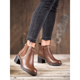Top Shoes Bottes à clous brun 3