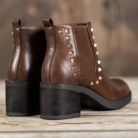 Top Shoes Bottes à clous brun 1