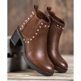 Top Shoes Bottes à clous brun 5