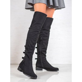 Forever Folie Mousquetaires En Daim Avec Arcs noir 2