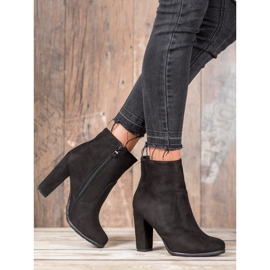 SHELOVET Bottines sexy en daim le noir 1