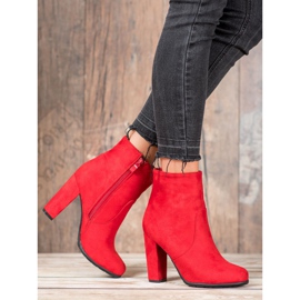 SHELOVET Bottines sexy en daim rouge 7