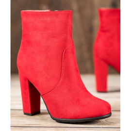 SHELOVET Bottines sexy en daim rouge 3