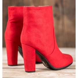 SHELOVET Bottines sexy en daim rouge 4