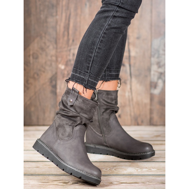 Ideal Shoes Travailleurs sur la plate-forme gris 1 Ideal Shoes Travailleurs sur la plate-forme gris 1