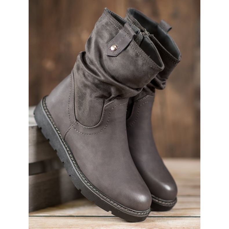 Ideal Shoes Travailleurs sur la plate-forme gris 2 Ideal Shoes Travailleurs sur la plate-forme gris 2