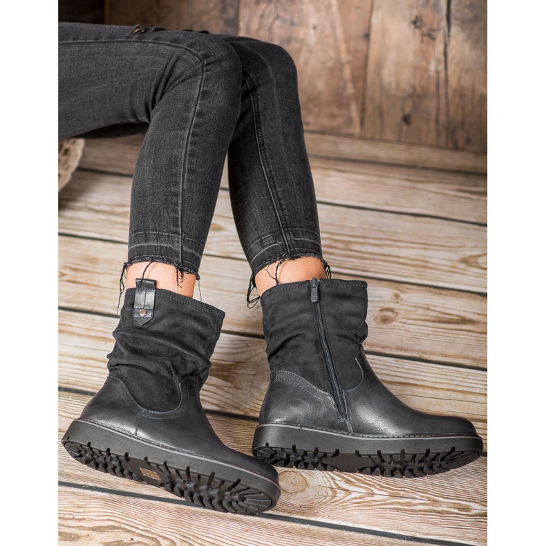 Ideal Shoes Travailleurs sur la plate-forme le noir 2 Ideal Shoes Travailleurs sur la plate-forme le noir 2