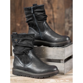 Ideal Shoes Travailleurs sur la plate-forme le noir 1 Ideal Shoes Travailleurs sur la plate-forme le noir 1