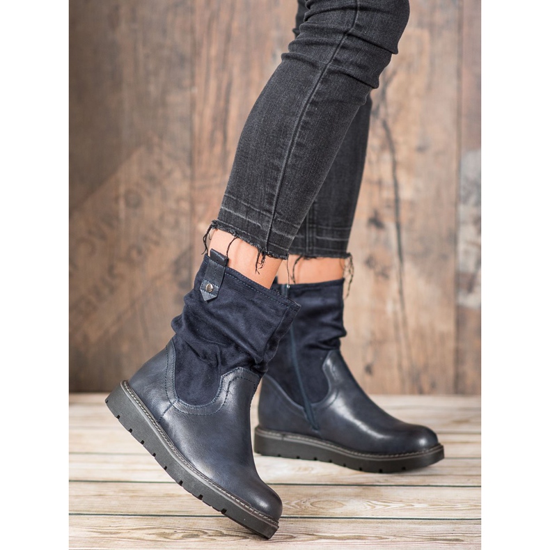 Ideal Shoes Travailleurs sur la plate-forme bleu 1 Ideal Shoes Travailleurs sur la plate-forme bleu 1