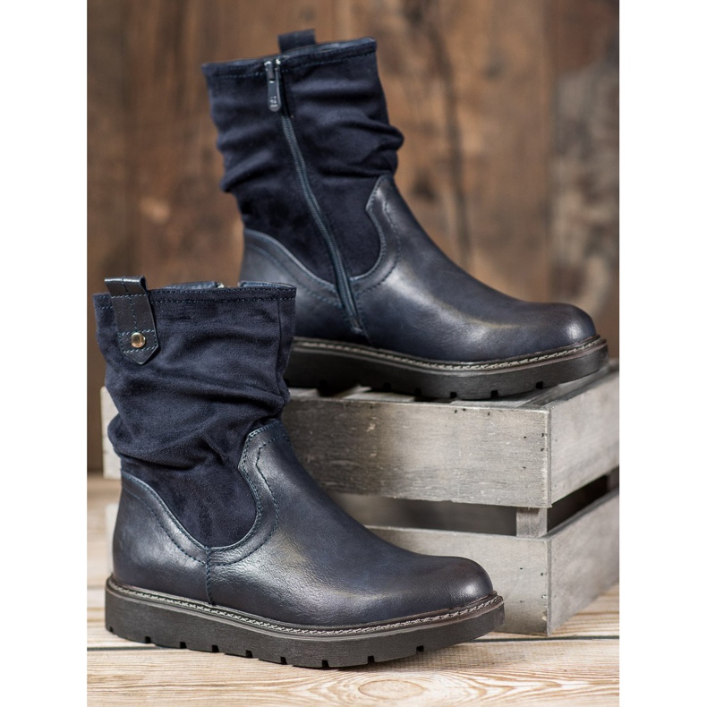 Ideal Shoes Travailleurs sur la plate-forme bleu 2 Ideal Shoes Travailleurs sur la plate-forme bleu 2