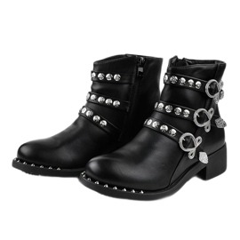Bottines plates noires à clous HQ2020 le noir 2