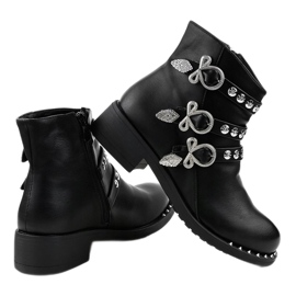 Bottines plates noires à clous HQ2020 le noir 3