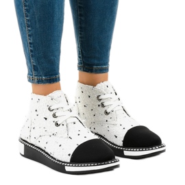 Bottines blanches à lacets TS1811 1
