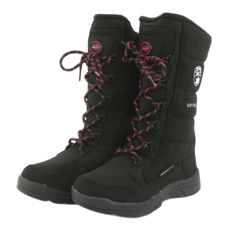 Bottes de neige avec membrane American Club SN12 en noir le noir rose 3 Bottes de neige avec membrane American Club SN12 en noir le noir rose 3