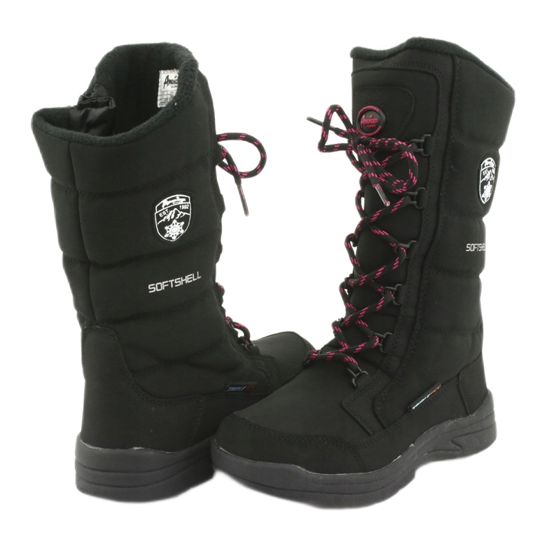 Bottes de neige avec membrane American Club SN12 en noir le noir rose 4 Bottes de neige avec membrane American Club SN12 en noir le noir rose 4