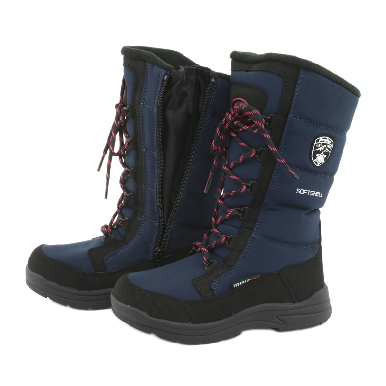 Bottes de neige avec membrane American Club SN12 noir bleu marine rose 5